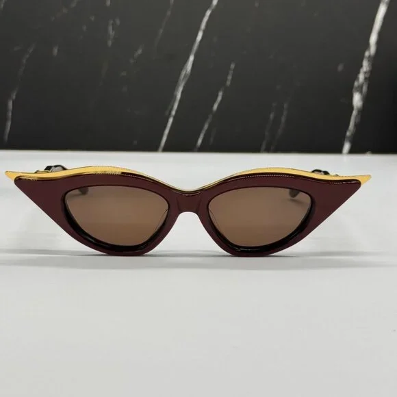 NEW V-GOLDCUT VLS-114B VALENTINO SUNGLASSES BORDEAUX CAT EYE  display picture 1